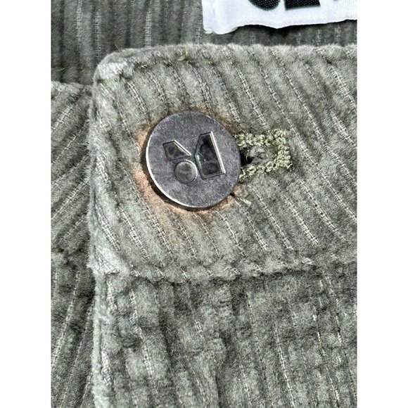 Monet Skateboard Pants Mens 28 Baggy Green Corduroy Cropped Carpenter Flaws - Picture 10 of 16